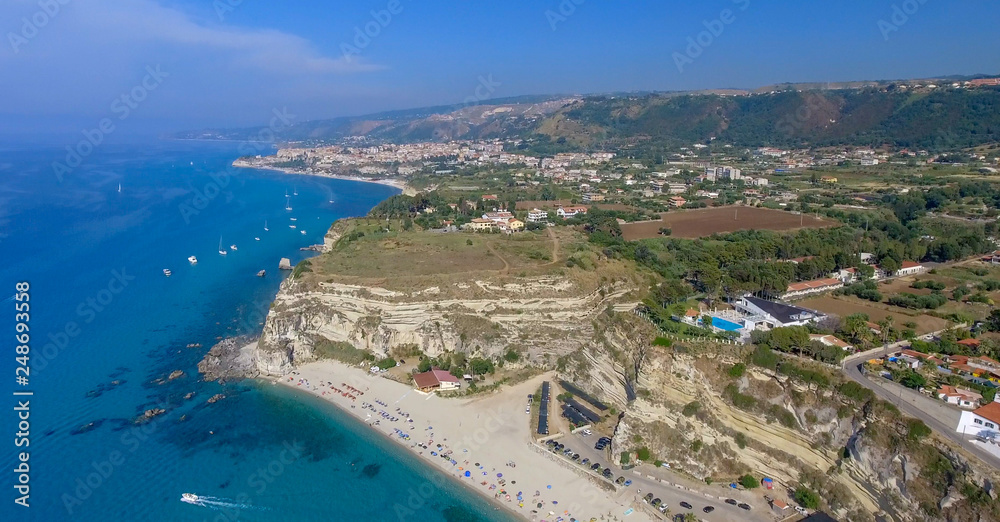 Tropea coastline, Italy. Aerial view in summer