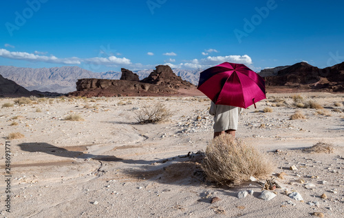 Vacation in geological formation in Timna park, Israel. It is located 25 km n...
