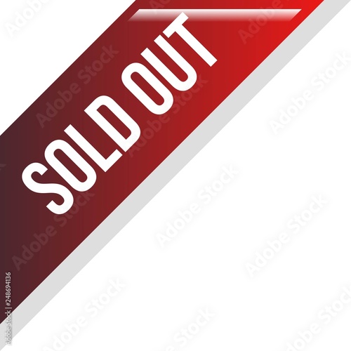 Corner Ribbon Sold Out Banner Vector, Illustration