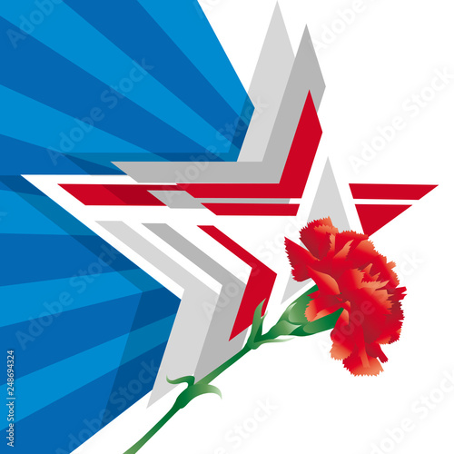 February 23 blue card template vector image