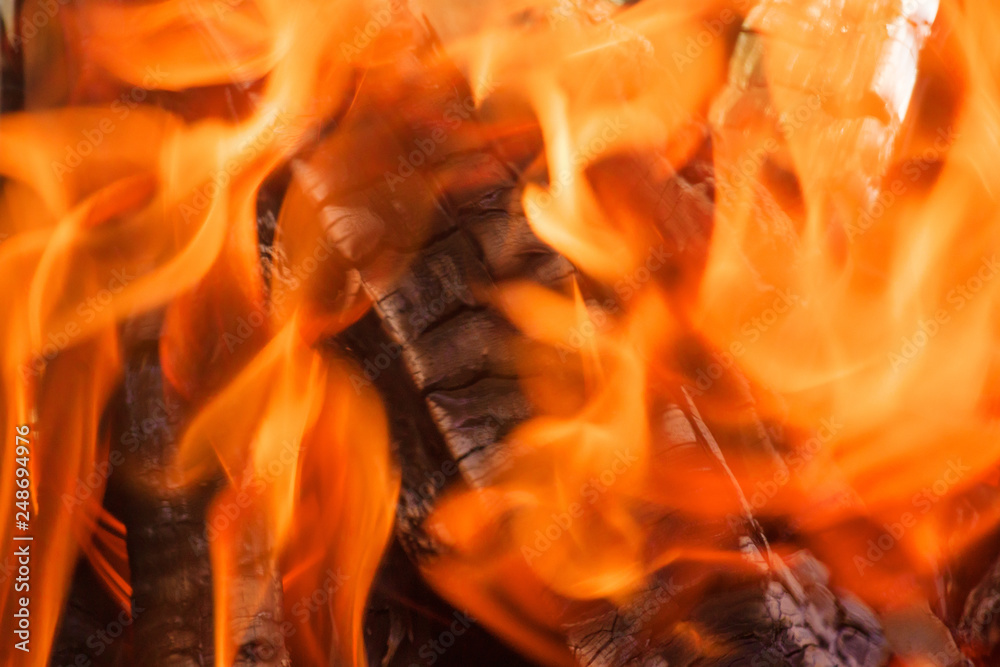 Fototapeta premium black coals are hot red flame