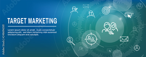 Target Marketing Icon Set and Web Header Banner