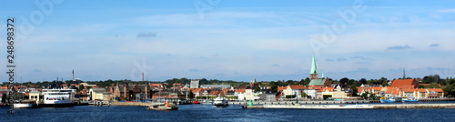 Panoramic view of Helsingor  Denmark taken from the ferry