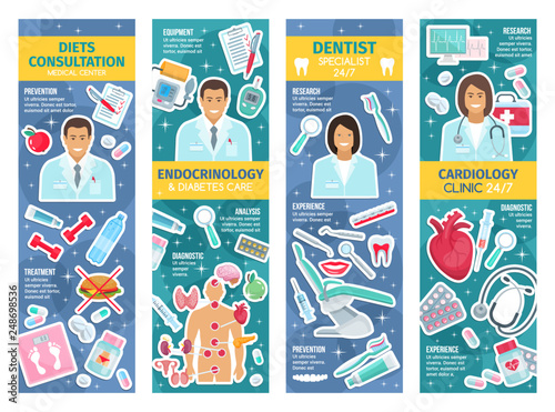 Endocrinology, dentistry, cardiology clinic doctor