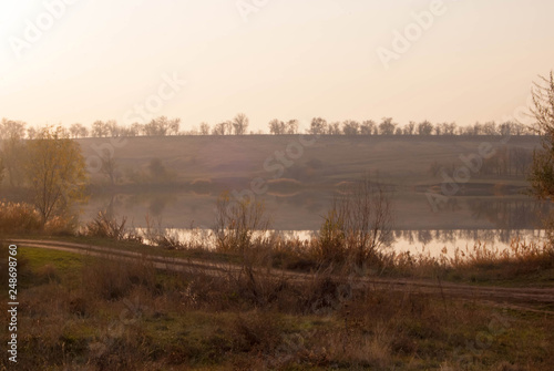  sunset on the river.Eastern Europe © fotostokn