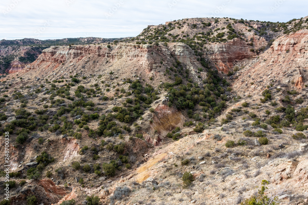 Landscape in Palo Duro Canyon in Texas.