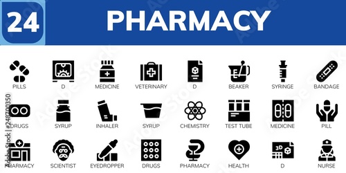 pharmacy icon set