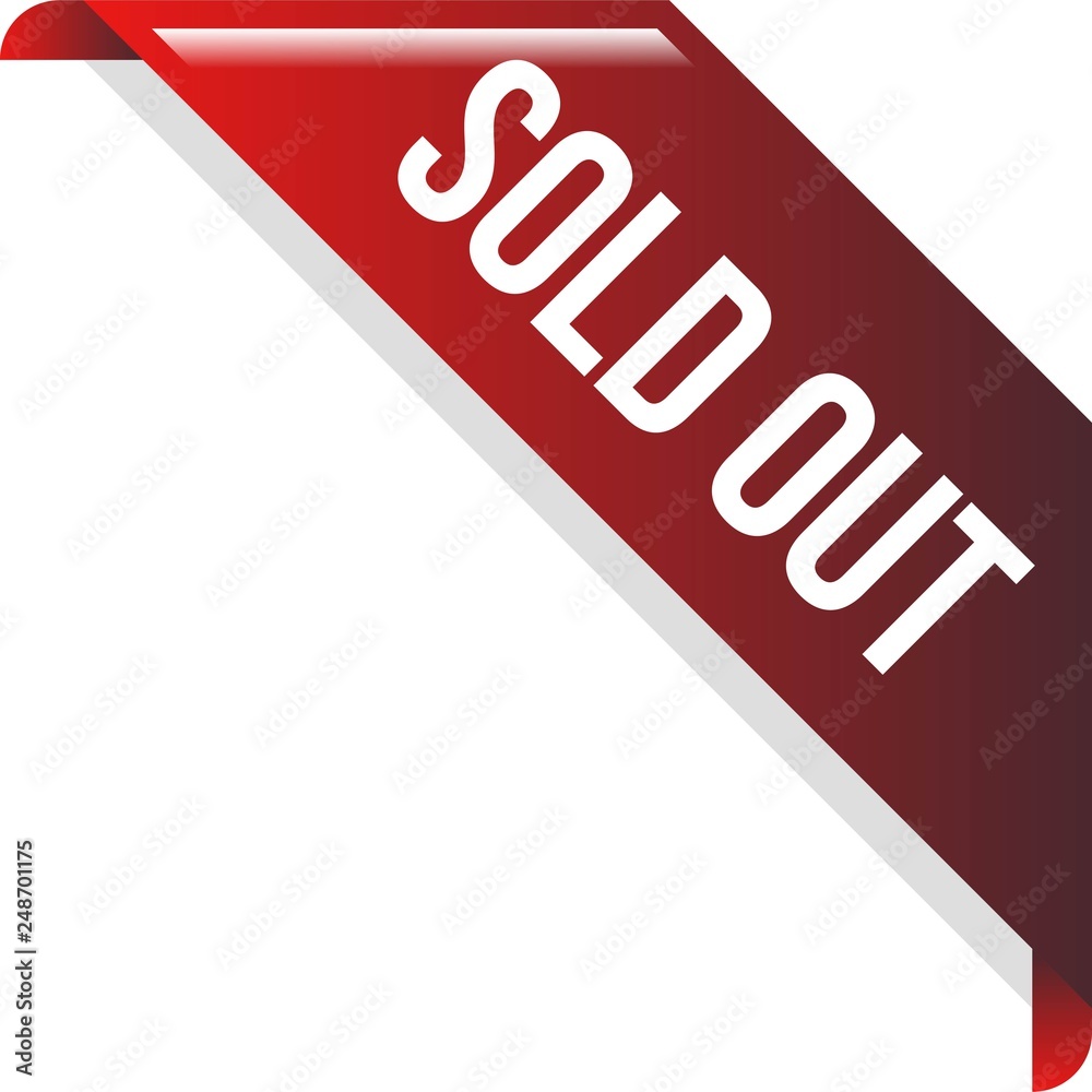 Corner Sold Out Ribbon Banner Vector, Illustration Corner Sold Out Ribbon Banner Vector, Illustration