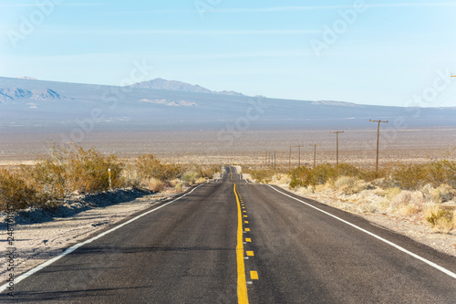 Road in the Mojave Desert in California.