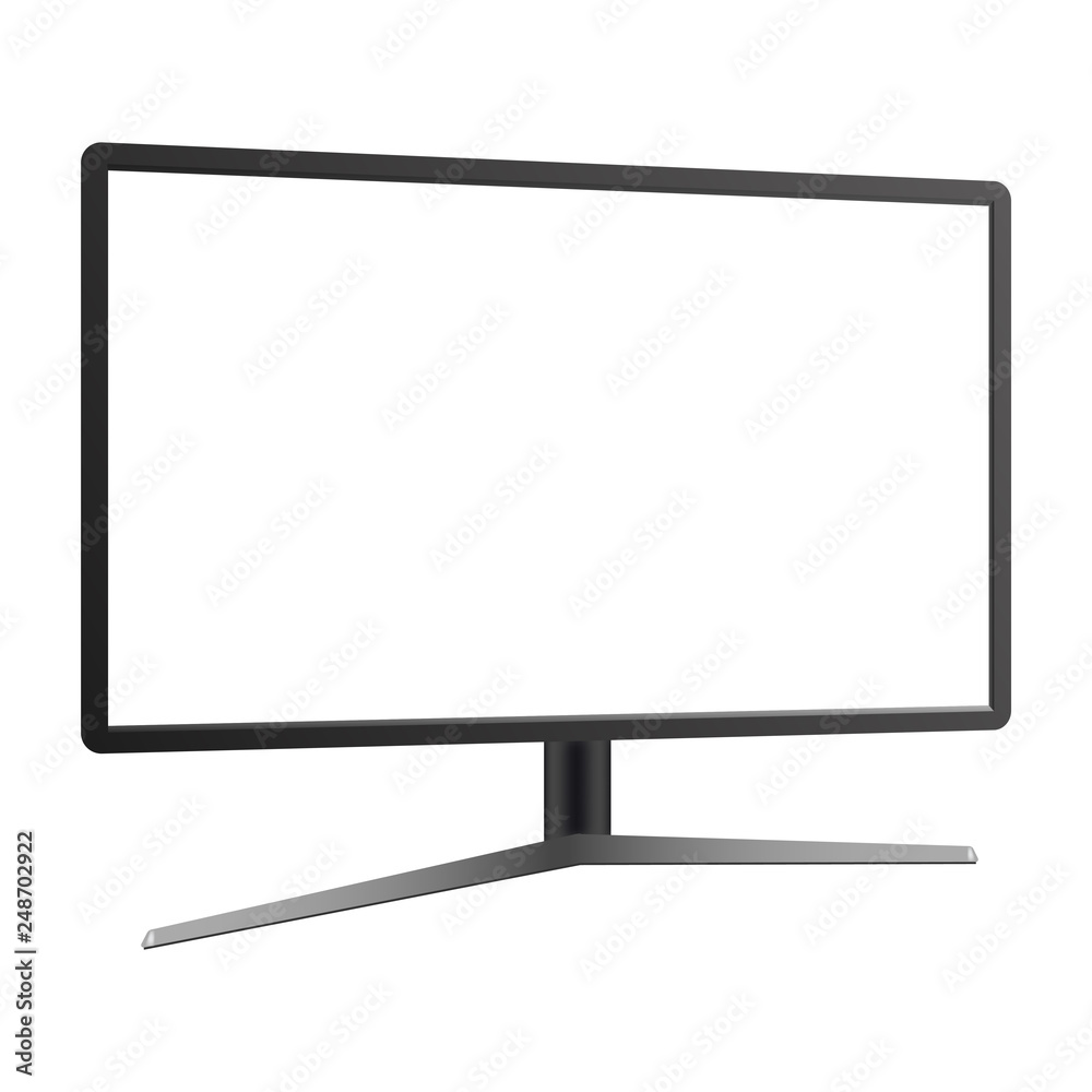 Realistic TV monitor mockup isolated. Vector illustration Realistic TV monitor mockup isolated. Vector illustration