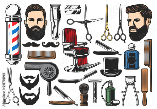 Barbershop haircut and shave tools