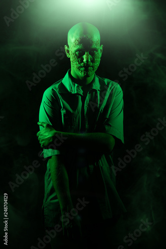 zombie man in green