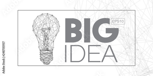 Big idea concept of Low Poly Style Light bulb.