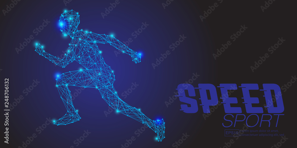 © greenbutterfly - Running human from abstract polygonal blue © greenbutterfly - Running human from abstract polygonal blue