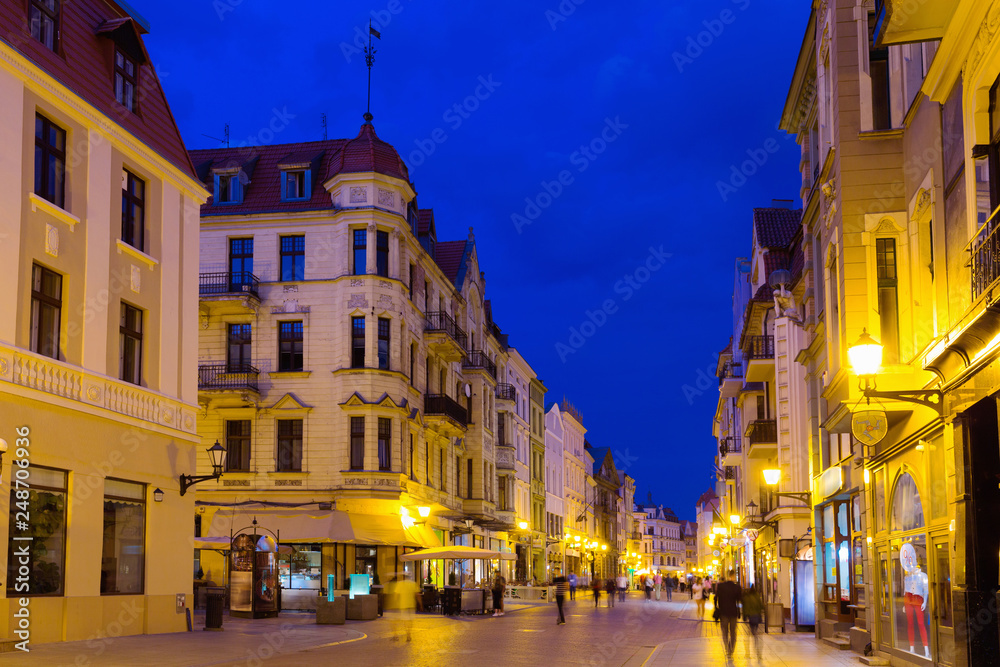 Streets of Torun in evening