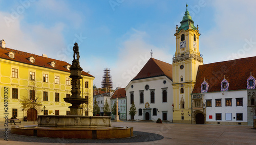 Main Square building in old historic city Bratislava