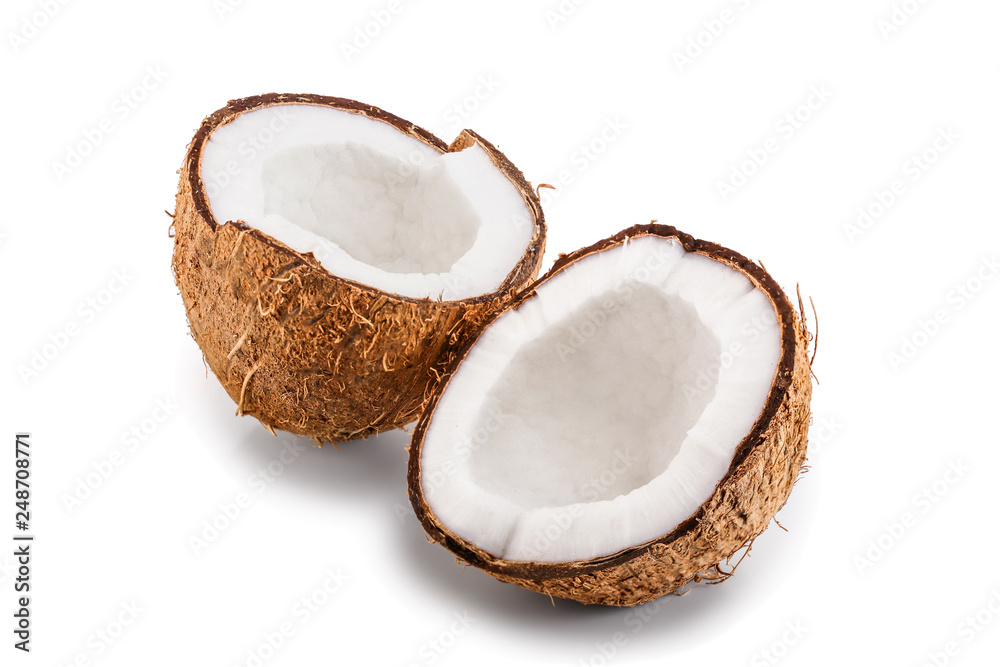 half of coconut isolated on white background half of coconut isolated on white background