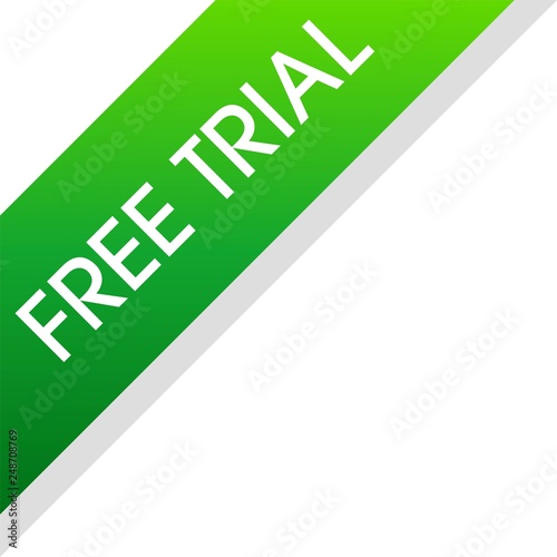 Corner Free Trial Ribbon Banner Vector, Illustration