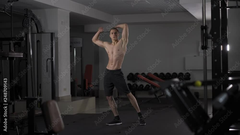 Man showing his muscles Man showing his muscles