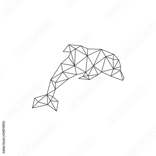 Dolphin stylized triangle polygonal model
