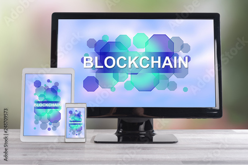 Blockchain concept on different devices