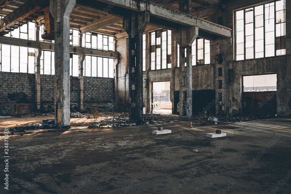 Industrial interior of an old factory building Industrial interior of an old factory building