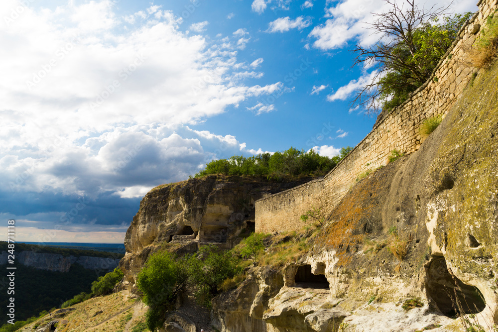 Ruins of the ancient cave city of Chufut Kale