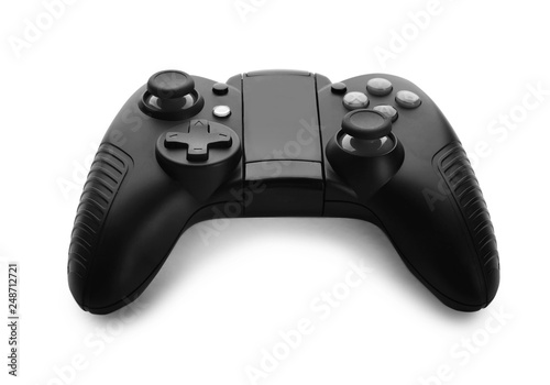 Modern video game controller isolated on white