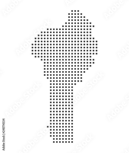 Benin pixel map. Vector illustration.