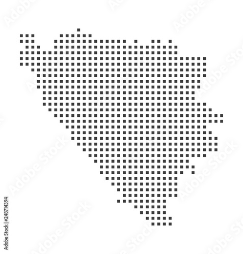 Bosnia and Herzegovina pixel map. Vector illustration.