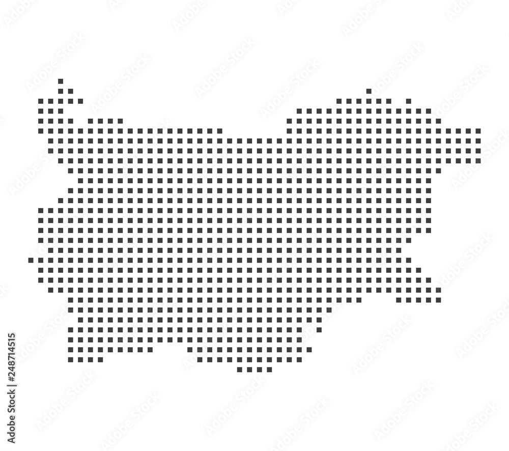 Bulgaria pixel map. Vector illustration.
