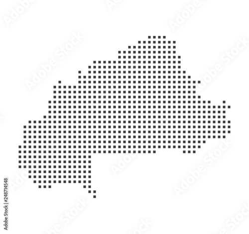 Burkina Faso pixel map. Vector illustration.