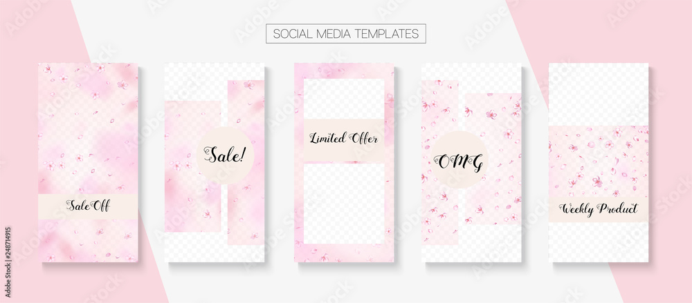 Valentines Day Spring Sale Vector Stories Layout. Valentines Day Spring Sale Vector Stories Layout.