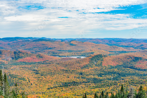 Aerial view of Mont-Tremblant National Park in fall color