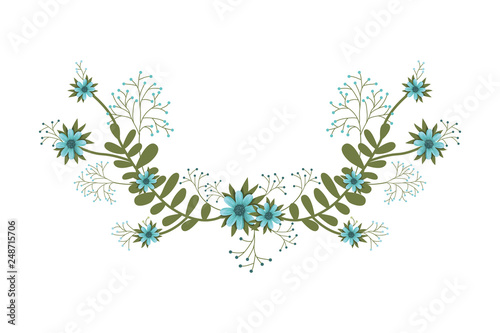 Wallpaper Mural garland with flowers and leafs isolated icon Torontodigital.ca