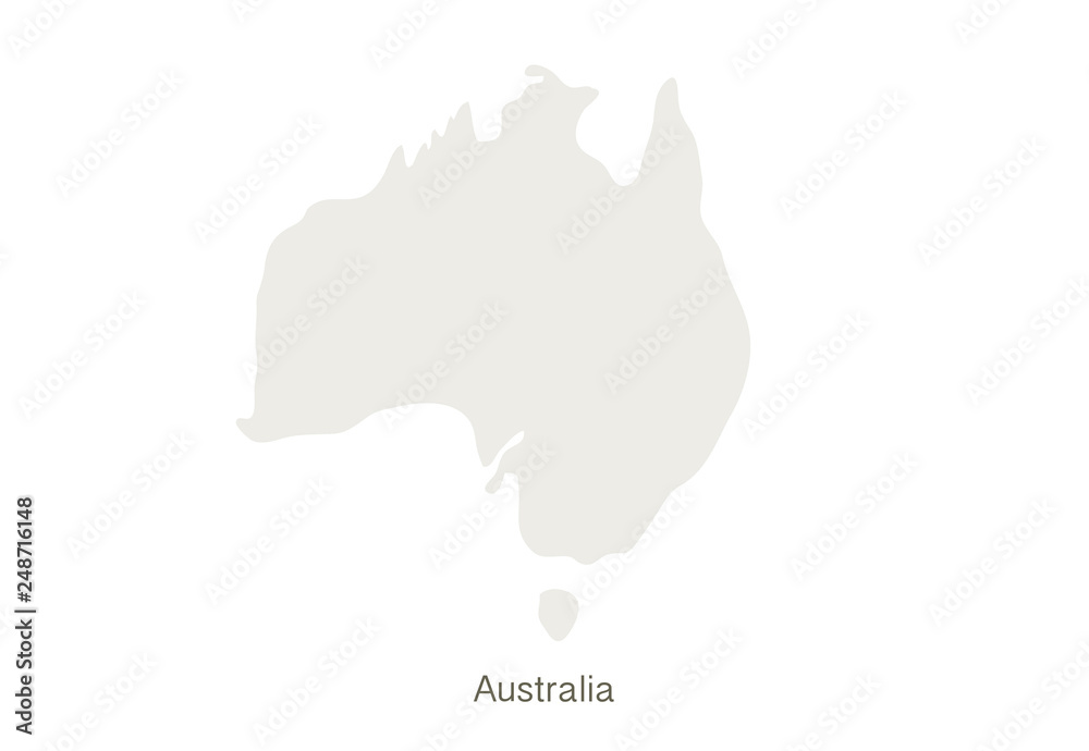 Mockup of Australia map on a white background. Vector illustration template
