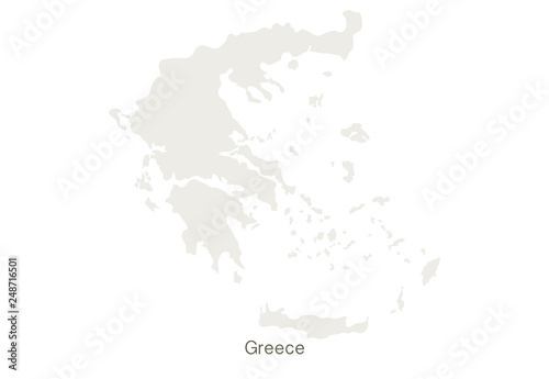 Mockup of Greece map on a white background. Vector illustration template