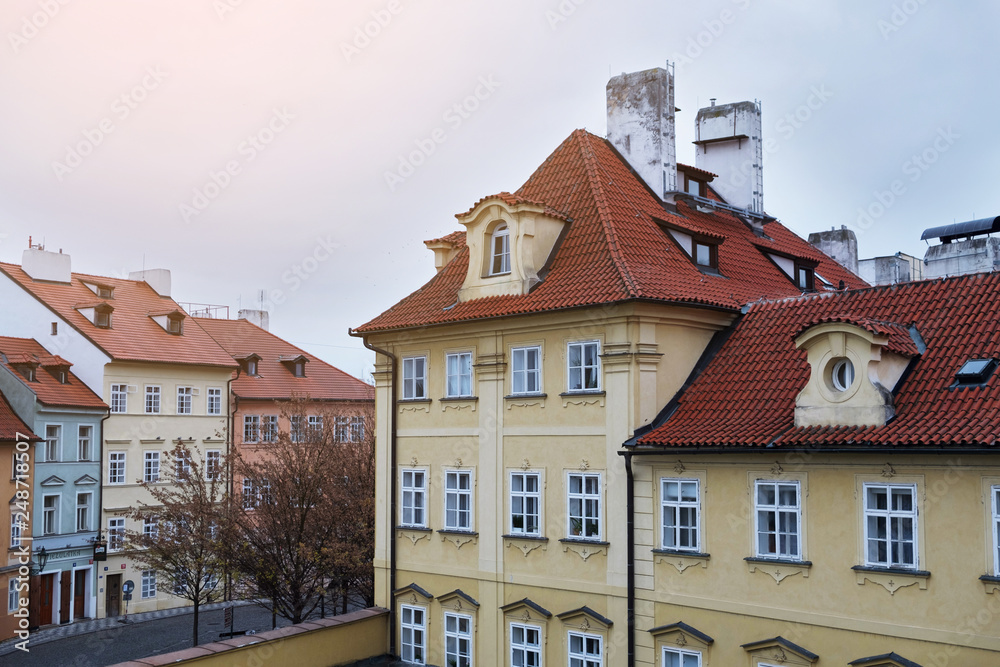 Houses covered with red tiles