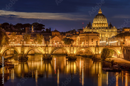 Saint Peter and the angels bridge at night