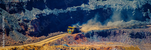 board iron ore pit and ore removal by road.