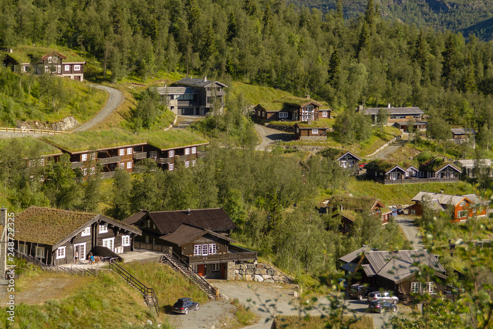 Obraz premium Guest houses in the ski resorts in Norway