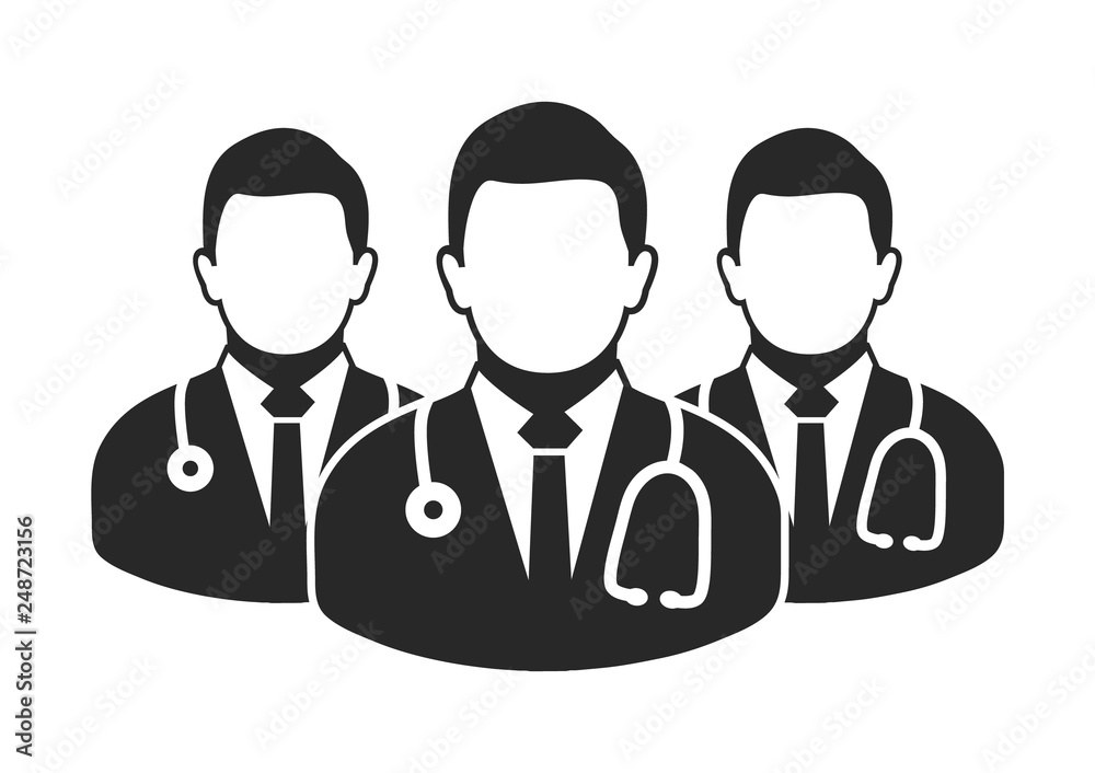 Medical Team Icon with Male doctor symbols. Flat style vector EPS. Medical Team Icon with Male doctor symbols. Flat style vector EPS.