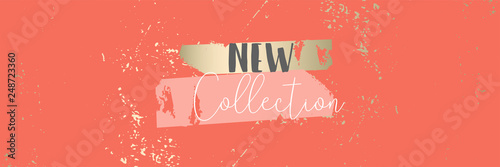 Elegant set of chic trendy coral marble gold luxury textures. Beautiful backgrounds for advertising, poster, invitations, wallpaper, textile, typography. Living coral