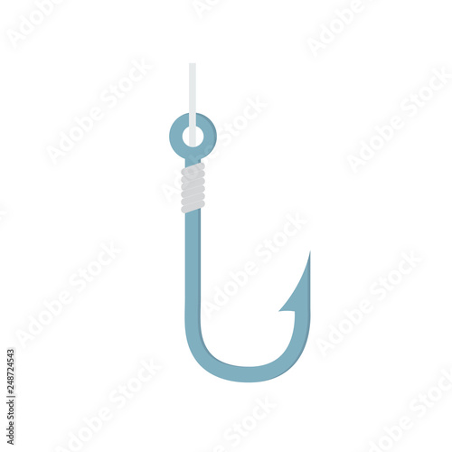 fishing hook flat isolated on white background