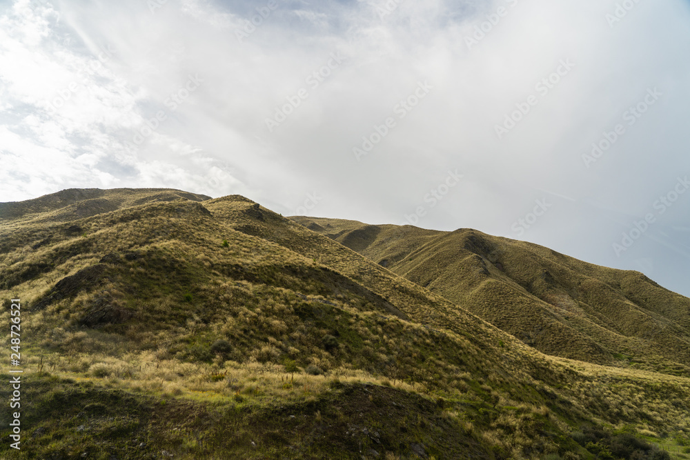 great hills in New Zealand, New Zealand's mountains with great natural sky in the background
