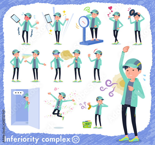 flat type man Blue green Sportswear_complex