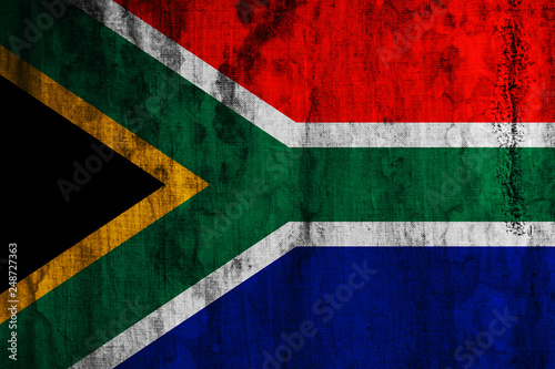 Flag of South Africa on old fabric