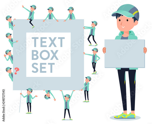 flat type man Blue green Sportswear_text box