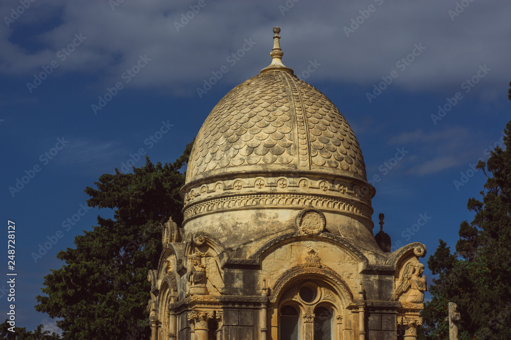 View to crypt on Addolorata cemetery, Malta.