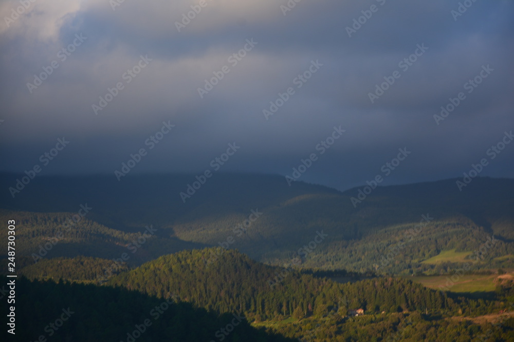 sunset in the mountains